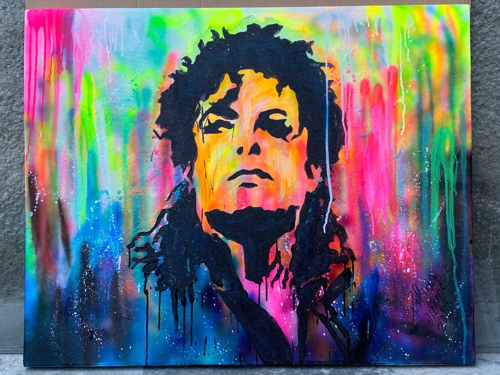 Michael Jackson spray painting