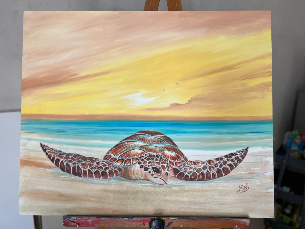 A long trip baby&nbsp;turtle